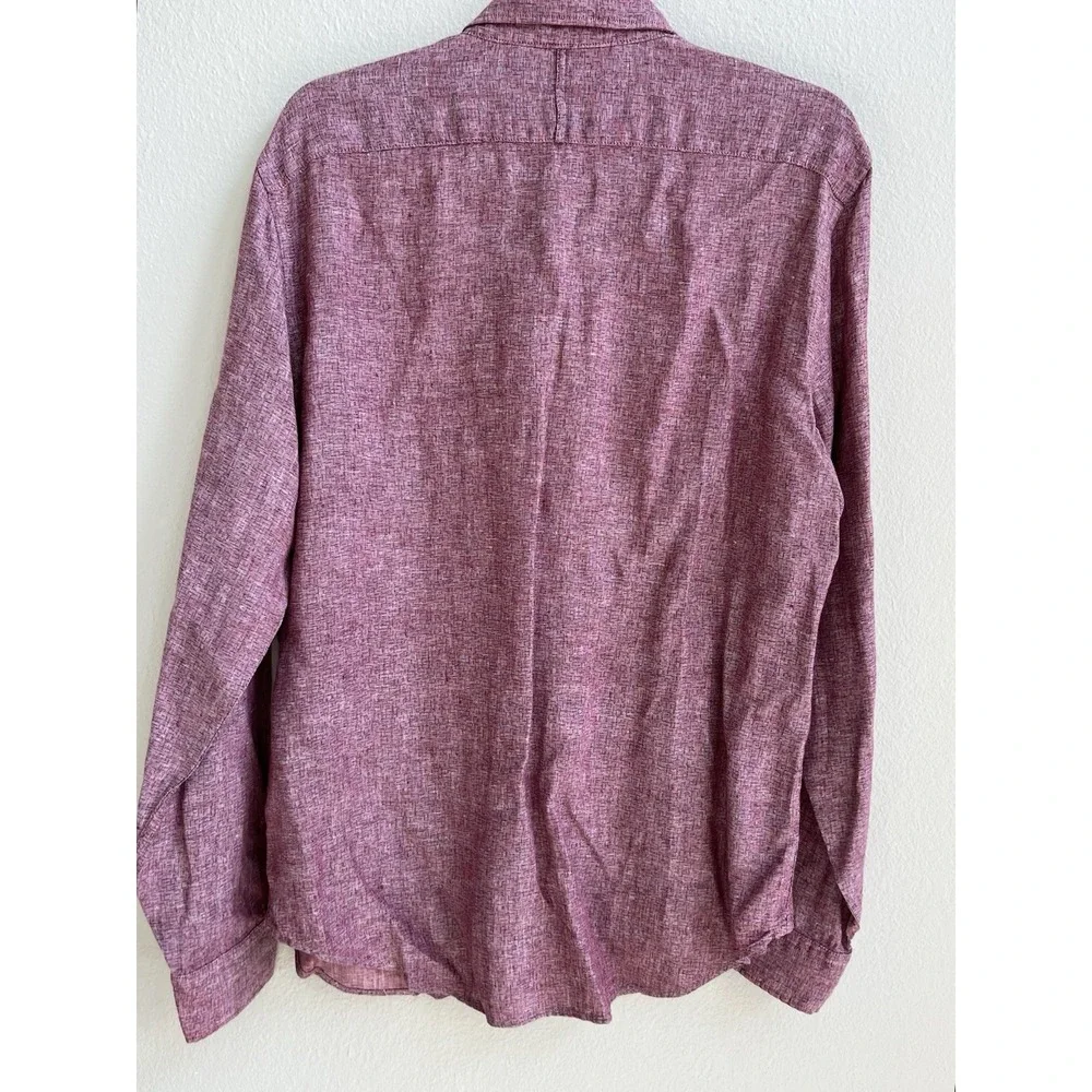 NWT Banana Republic 100% Linen Camden Fit Shirt‎ Medium M Men's Red Button Down